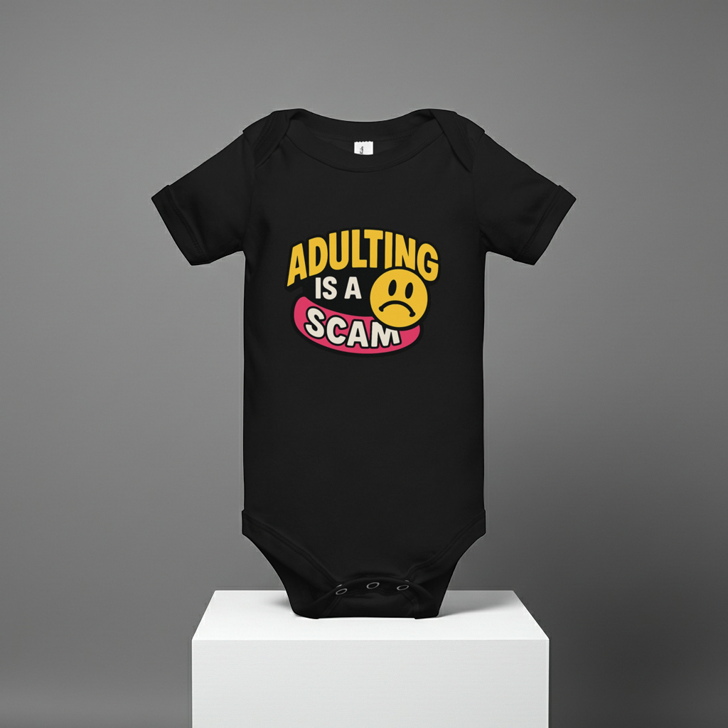 Adulting scam Baby short sleeve